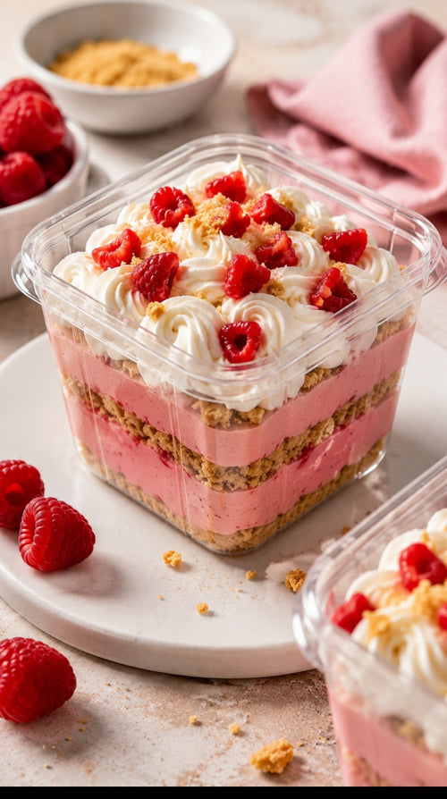 Cheesecake de Frambuesa — postre en capas
